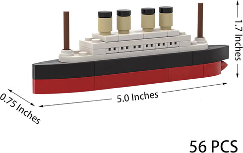 PYPIBAWLY 56PCS Set, MOC Titanic Toys Titanic Sink and Break in Half Toy Building Blocks, Titanic Model Ship Kit, Boat