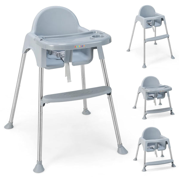 BABY JOY Baby High Chair, 4 in 1 Convertible High Chair with