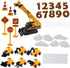 RUIYDZ 28pcs Construction Cake Topper Birthday Cake Toppers Construction Birthday Party Supplies Large Crane Excavator