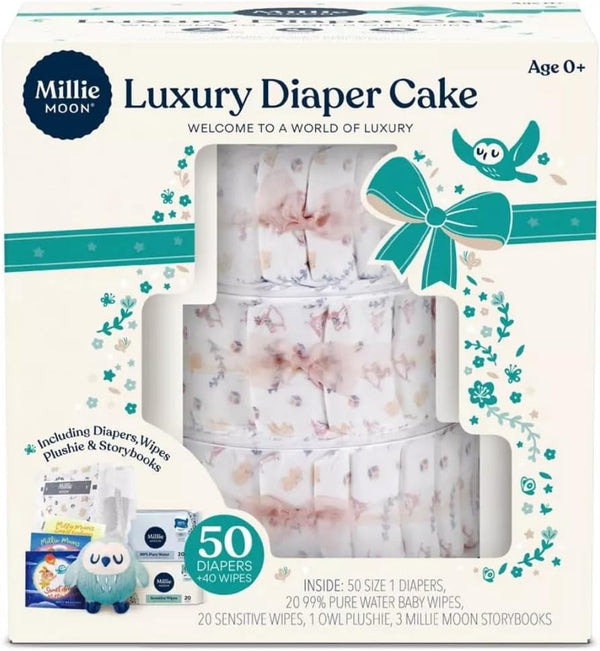 Generic Millie Moon Luxury Diaper Cake - Size 1-50 Count - (1 Pack)