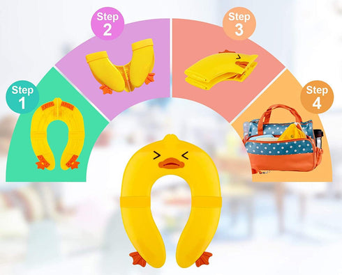 Toilet Potty Training Seat Cover, Travel Toilet Seat, Folding Non Slip Silicone Pads, Travel Portable Reusable Kids