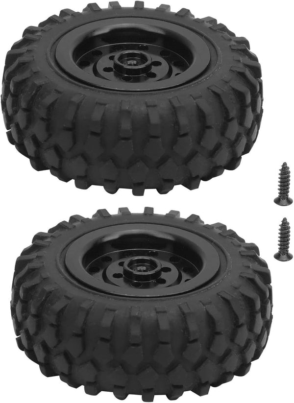 55mm/2.2in 1/10 Scale Rubber Tires & Wheel Rims, Anti-Skid Fit for D12 Model Parts, Black