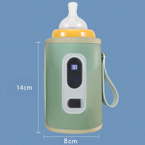 Travel-Friendly USB Baby Bottle Heater with LCD Display - Perfect for Cars and Planes