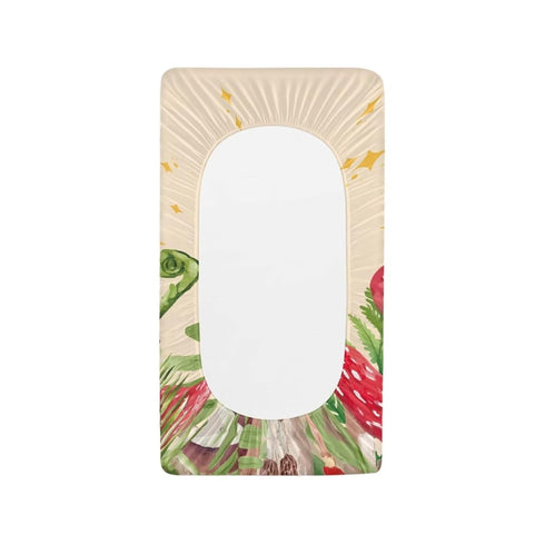 Mushroom Rabbit Easter Baby Changing Pad Cover Waterproof Easter Decor Cozy Breathable Universal Tray Table Mat Stretchy Lightweight Sheet Crib Mat Infant/Toddler