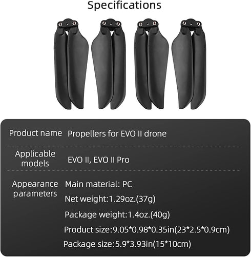 Low-Noise Propellers for Autel Robotics EVO II/Pro Drone, Quick Release Foldable Wings