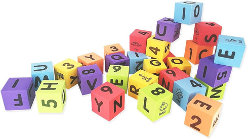 Toddlers,30 2-inch 123 MOBU Foam Building Blocks for pcs Alphabet Letters Number Blocks with Storage Bag, Learning ABC