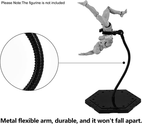 Yocoolfun 3 Pack 1/144 Black Action Figure Stand,Action Figure Display Holder Stand Base,Compatible with HG RG SD SHF