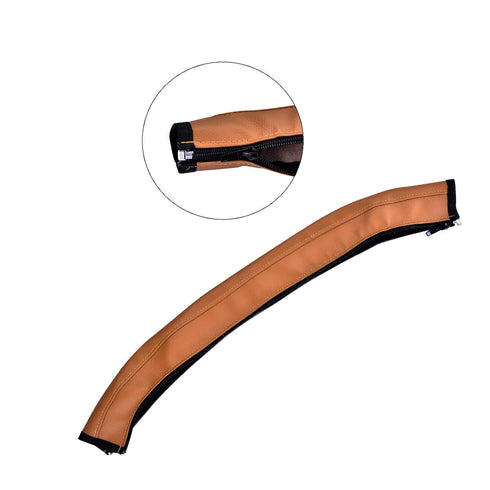 Universal Stroller Handlebar Cover, PU Leather Armrest Sleeve for Baby Strollers, Brown