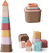 Vintage Baby Stacking Cups Toy, Silicone Soft Teething Tower, Educational Building Blocks, 8 Pcs Set, 6 Months+