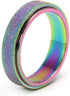 6-12, 6MM, 5-Color: Titanium Stainless Steel Anxiety Ring for Women Men Fidget Spinner Ring, Size Width Rose