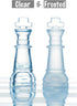 Gamie 14 Inch Glass Chess Set for 2 Players - Elegant Design - 32 Frosted and Clear Pieces - Durable Build