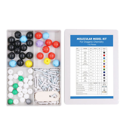 Swpeet 115 Pcs Organic Chemistry Molecular Model Set for Inorganic & Organic Chemistry with 50 Atoms & 64 Links
