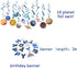 SUNBEAUTY Solar System Hanging Decoration, Happy Birthday Banner for Kids Birthday Party Supplies