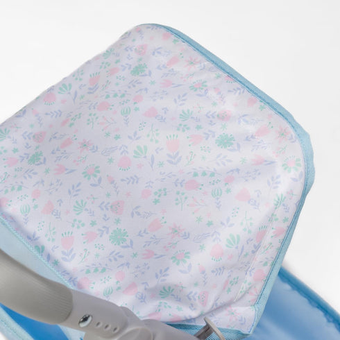 18" 3+ JC Toys - Berenguer Boutique | Fashionable Stroller with Canopy and Storage | Simple Folding |Blue Accessory
