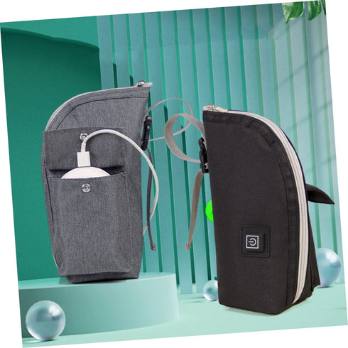 SHOWERORO Portable Bottle Warmer Insulated Car Milk Heater for Travel Convenient Zipper Design Durable Material Go