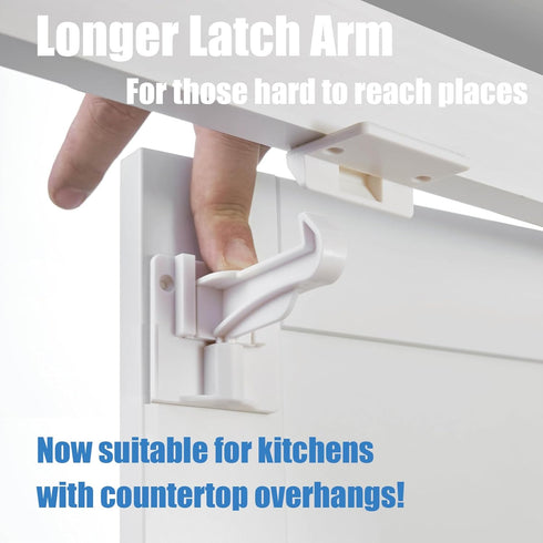Buumook 4 Pack Upgraded Version Cabinet Locks Baby Proofing, Children Proof Cupboard Drawers Latches, No Drilling