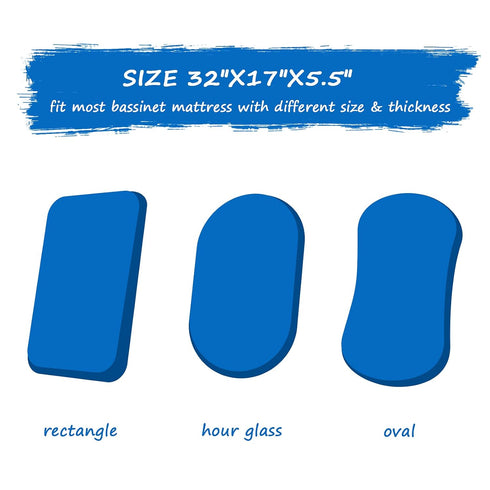2 Pack Set Bassinet Sheets for Baby Boy Girl Bassinet Sheet Universal Soft Cradle Sheets Fit for Oval Rectangle