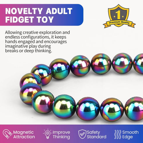 Fidget Magnet Toy for Adults - Magnet Hand Roller and Magnetic Slime Ferrite Putty, Office Desk Decorations, 21 PCS