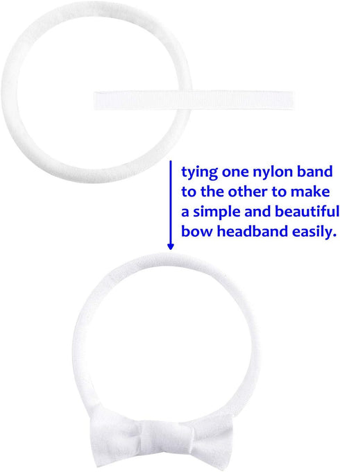 inSowni 50 Pack Super Soft Stretchy Solid Nylon Headbands, One Size Fits All Baby Hair Bands