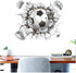 3D Soccer Stickers - Art Ball Soccer Wall Decal for Kids Room, DIY Vinyl Wallpaper for Boys Bedroom