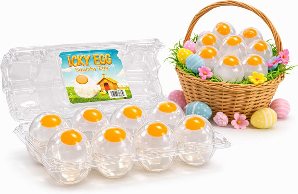 Namre' Namre Squishy Ball Splat Eggs (8-Pack) Clear Egg Yolk Stress Relief Toys
