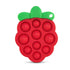 RaZbaby RaZberry Pop Teether for Babies 3 Months & Up - Natural Raspberry Shaped BPA Free Silicone Teether