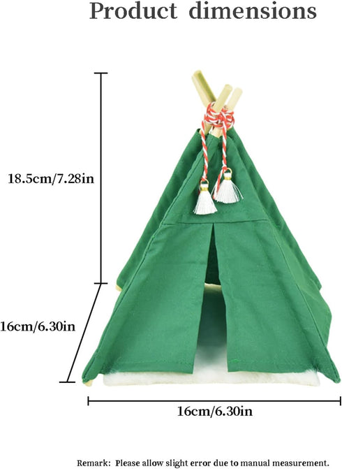 Minamzee 1:12 Dollhouse Camping Bed Tent, Mini Green Cloth Tent with Carpet, Miniature Outdoor Furniture Accessories