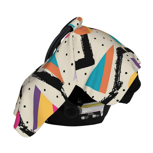 Hcpwzrf Memphis Fashion Style Geometric Baby Car Seat Cover & Nursing Cover - Breathable Stretch Multi-Use Cover