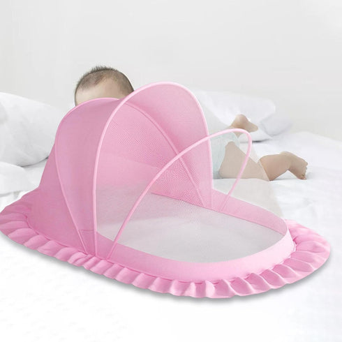 DimyFew Crib Netting Cover Baby Folding Net Cover Bedding Supplies Easy to Use Universal Mini Canopy Tent Net