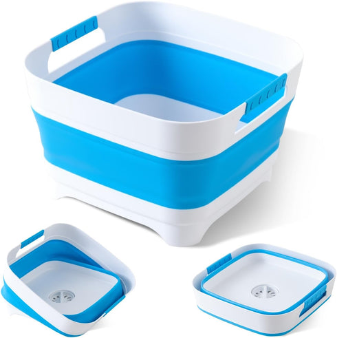 Collapsible Wash Basin for Baby Bottles - 2.4 Gallons Portable Wash Bin