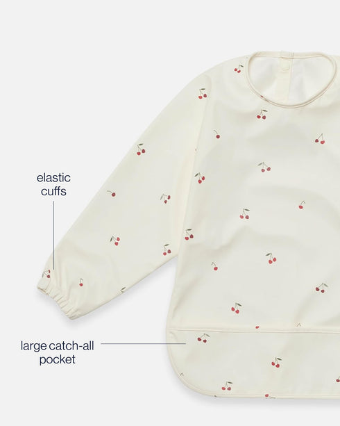 Lalo Smock Bib - Long Sleeve Bib for Infants and Toddlers - Elastic Cuffs, Large Catch-All Pocket, Waterproof Recycled