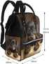 HJTRW Backpack Mummy Backpack Dog Dachshund Diaper Bag for Women Waterproof Large Nappy Bag Nursing Bag