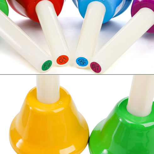 Tosnail 8 Note Metal Hand Bells - Colorful Musical Percussion Toy Instruments for Kids, Children