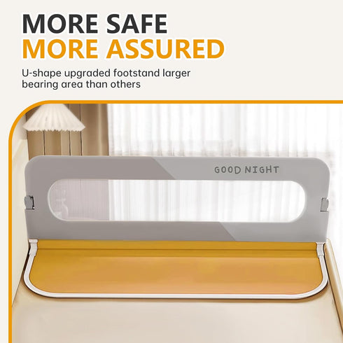 strenkitech Beds(78.7inch) Foldable Toddler Bed Rails - Kids Guard Bumper for Crib Safe Bed Side Rail for Twin Queen