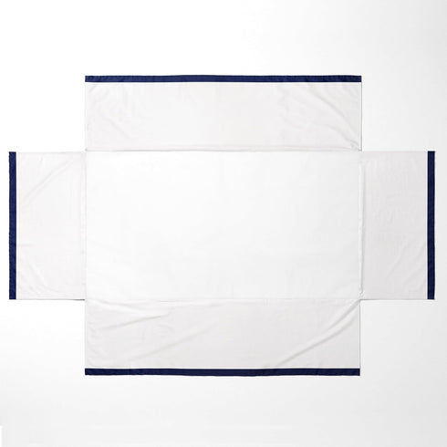 Navy Crib Skirt with White Band - Bacati Mix N Match