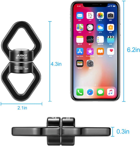 Black Swing Swivel, 30 KN Safest Rotational Device for Hanging Accessory