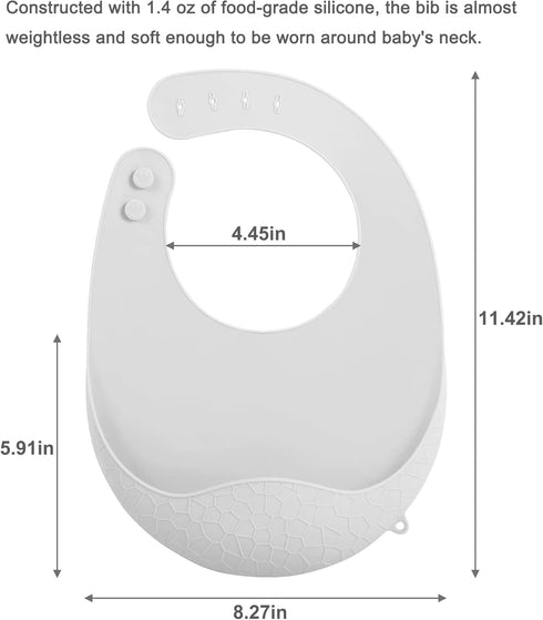 3 Pack PandaEar Super Light Silicone Baby Bib for Boys Girls| Waterproof Baby Bibs with Pocket Food Catcher, Soft