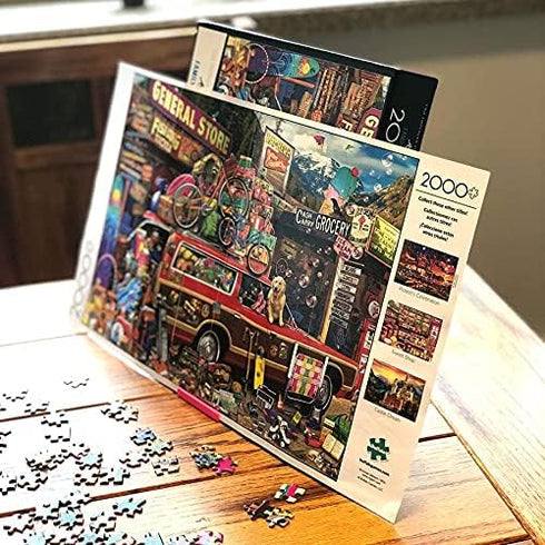 All-in-One Jigsaw Puzzle Box Stand and Purple Puzzle Poster Holder Accessory for All Puzzlers