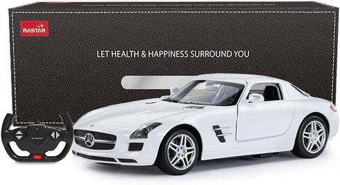 RASTAR Benz Remote Control Car 1:14 RC Mercedes Benz SLS AMG Model Toy for Kids, Open Doors by Manual - White 2.4GHz