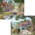 Bits and Pieces 4-in-1 Multi-Pack 500 Piece Jigsaw Puzzles for Adults - Village Life by Artist Steve Crisp, 16" x 20"