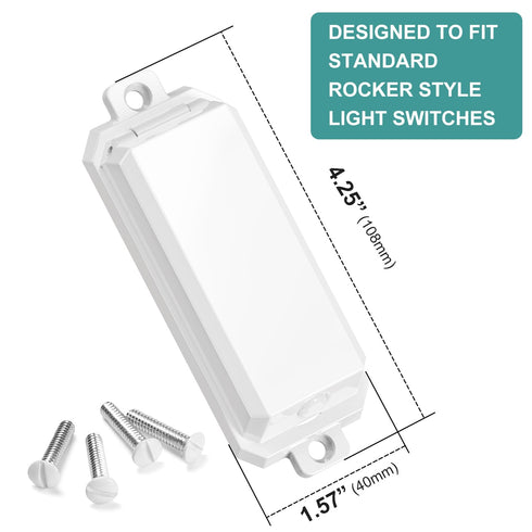 CLYMENE Light Switch Cover Guard, Child Proof Wall Switch Cover, Rocker Style, 4 Pack, White