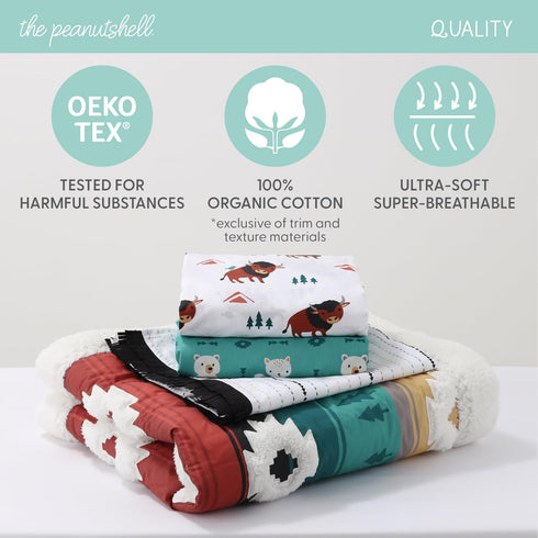 4 Set Set The Peanutshell Piece Baby Crib Bedding for Boys & Girls - Newborn, Infant & Toddler Nursery Bed Decor