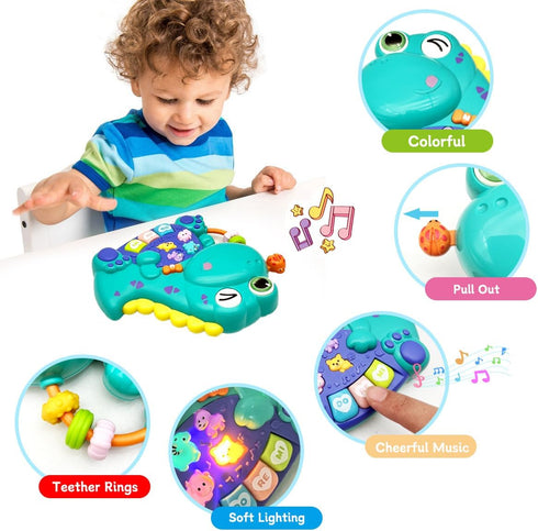 PYYCZA 1 1-3 12-18 Baby Musical Toys for Year Old Boys and Girls, Piano Keyboard Light Up Musical Toys for Toddlers