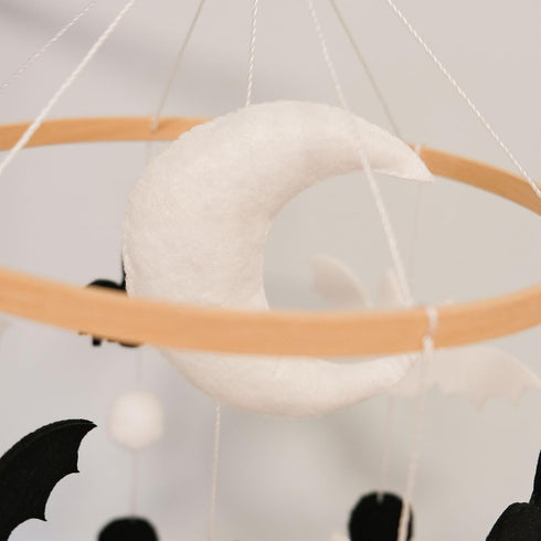 Bat Baby Mobile, Gothic Mobile for Crib, Halloween Crib Mobile for Boys and Girls, Gothic Nursery Mobile for Bassinet