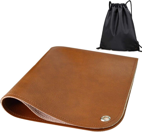Linkidea Vegan Leather Splat Mat for Under High Chair Floor Protector for Kids - Reusable Infant High Chair Mat Food