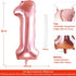 40 Inch Large Rose Gold Number 1 Balloon, Jumbo Mylar Foil Helium Balloons for Birthday Party Decorations