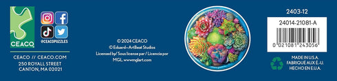 Ceaco - A Circle of Succulents - 500 Piece Round Jigsaw Puzzle