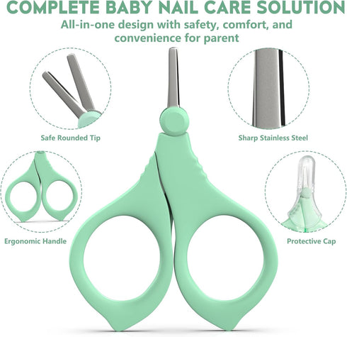 TYTDOUTER Baby Nail Scissors, Infant Nail Clippers with Safety Round Tip, Toddler Nail Clipper, Newborn Fingernail