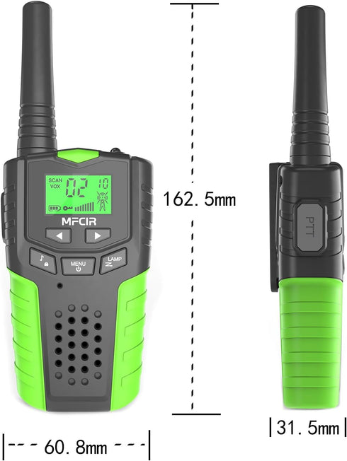 Kids Walkie Talkies Rechargeable 3 Pack, Long Range Walky Talky for Family Games, Mini 2 Way Radio Toy for Ages 3-12