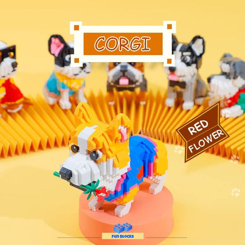 Mini Building Blocks Animal Set, DIY Micro 3D Toy Bricks (Corgi 997pcs)